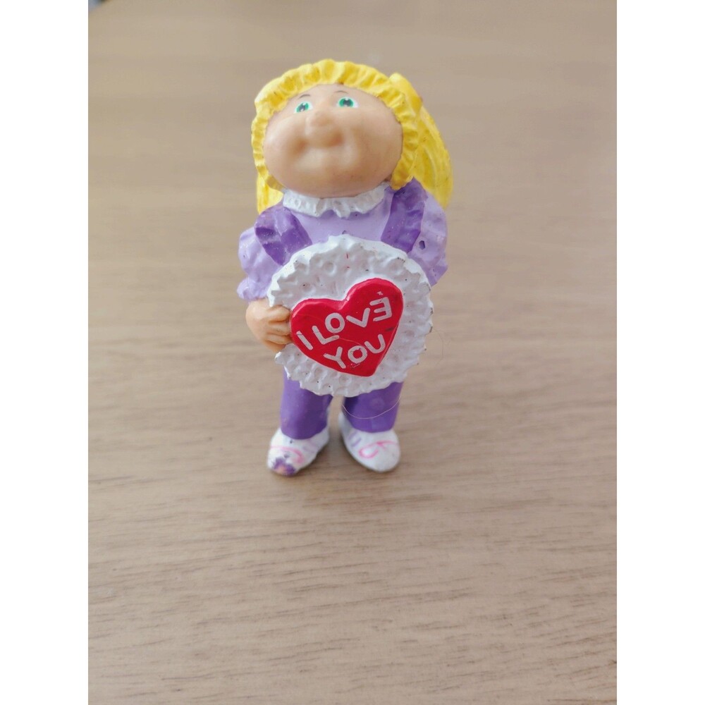 Vintage 1984 Cabbage Patch Kids Blonde Girl PVC Figurine I Love You